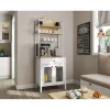 Aamiaiskaappi Linento Furniture FRN-20076-X, 75x210cm, valkoinen/ruskea
