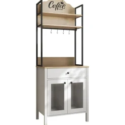 Aamiaiskaappi Linento Furniture FRN-20076-X, 75x210cm, valkoinen/ruskea