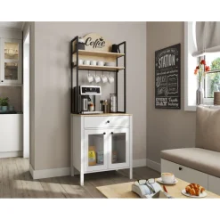 Aamiaiskaappi Linento Furniture FRN-20076-X, 75x210cm, valkoinen/ruskea