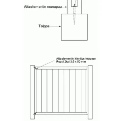 Aitaelementti Harju A01R 1800x800 mm pystylauta ruskea