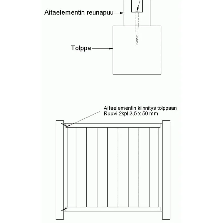 Aitaelementti Lehto A06 1800x800 mm vinoristikko vihreä
