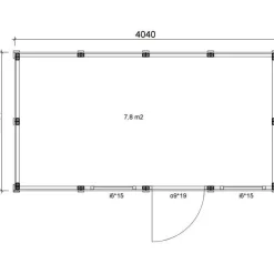 Aitta Aarni E6, 4040x2140mm, 8.65m², puuvalmis