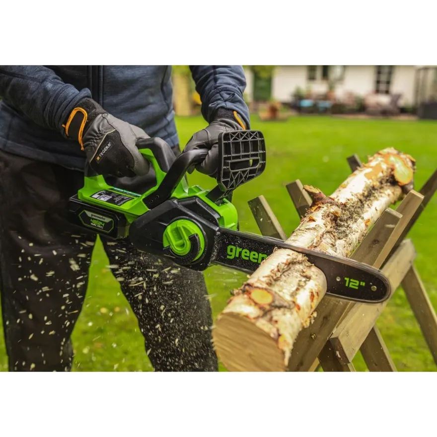 Akkumoottorisaha Greenworks GD24CS30, 30cm, 24V, 2Ah akulla