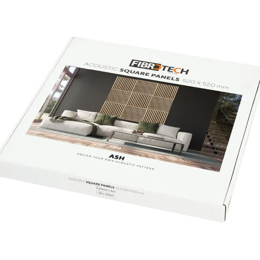 Akustiikkalevy Fibrotech Square, 22x520x520mm, 2 kpl/pkt, eri värejä