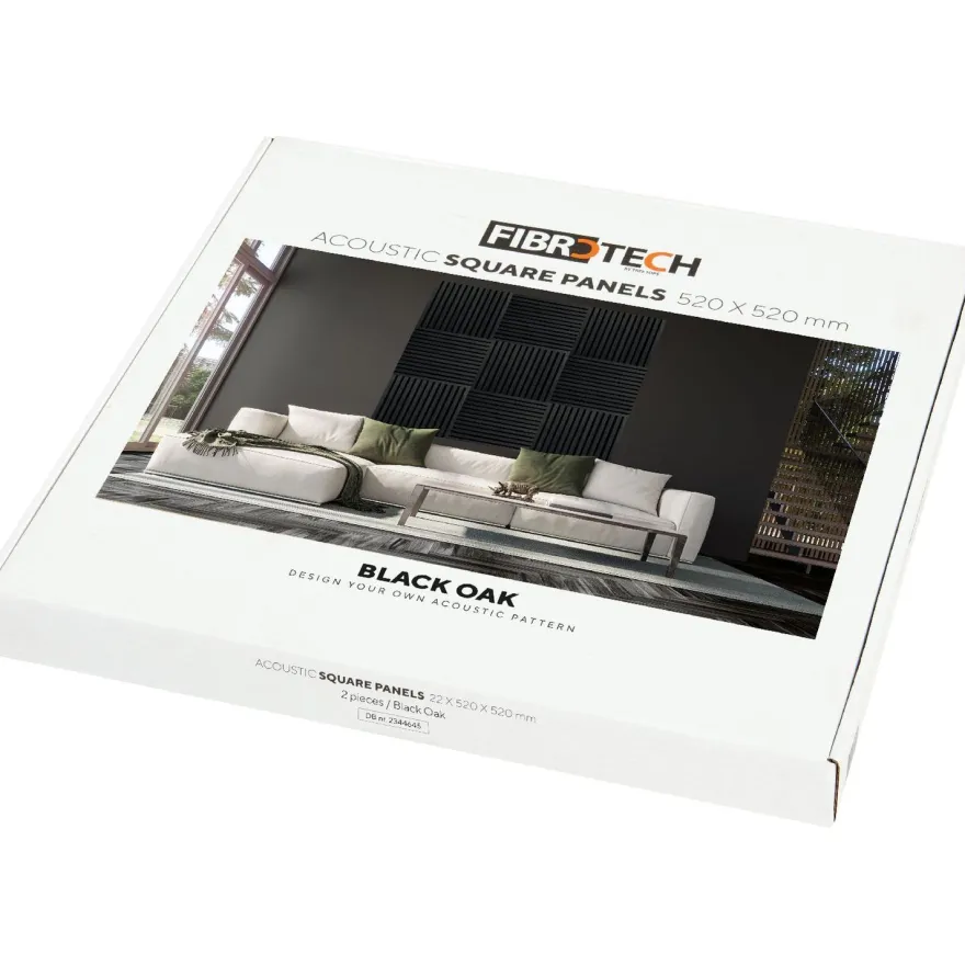 Akustiikkalevy Fibrotech Square, 22x520x520mm, 2 kpl/pkt, eri värejä