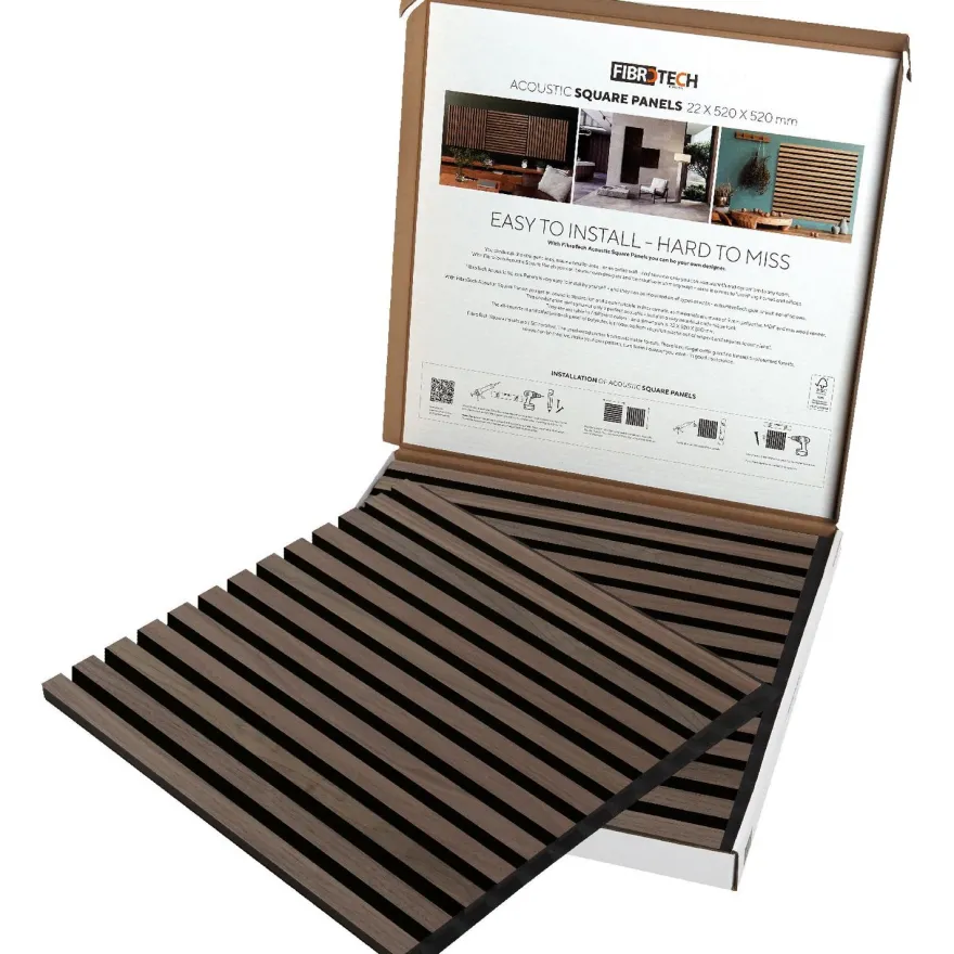 Akustiikkalevy Fibrotech Square, 22x520x520mm, 2 kpl/pkt, eri värejä