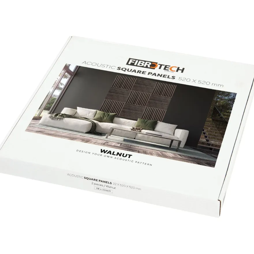 Akustiikkalevy Fibrotech Square, 22x520x520mm, 2 kpl/pkt, eri värejä