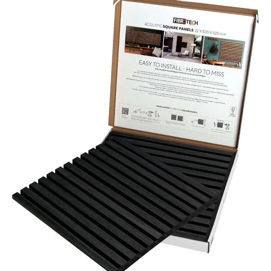 Akustiikkalevy Fibrotech Square, 22x520x520mm, 2 kpl/pkt, eri värejä