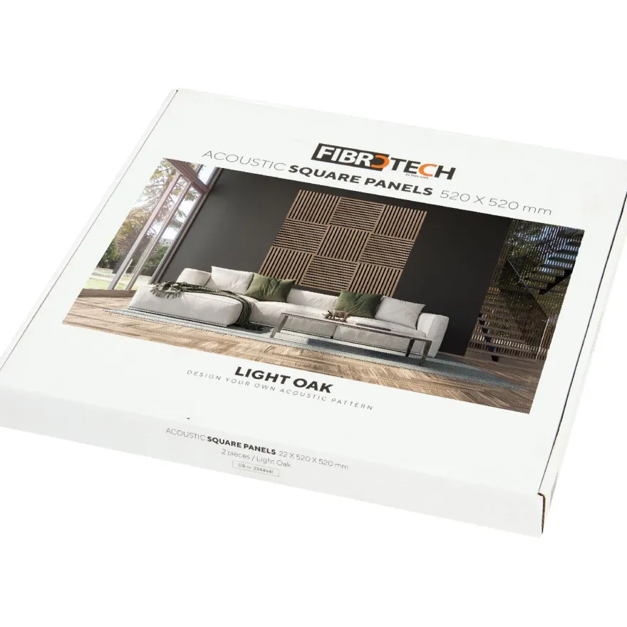 Akustiikkalevy Fibrotech Square, 22x520x520mm, 2 kpl/pkt, eri värejä