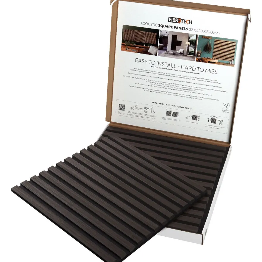 Akustiikkalevy Fibrotech Square, 22x520x520mm, 2 kpl/pkt, eri värejä
