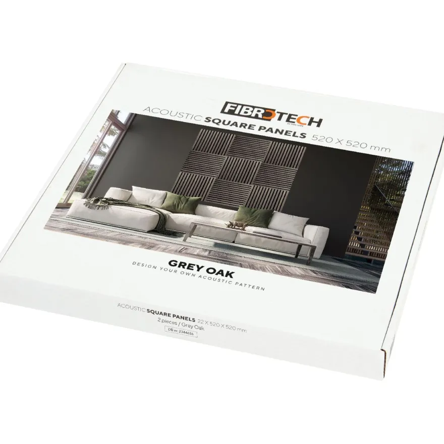 Akustiikkalevy Fibrotech Square, 22x520x520mm, 2 kpl/pkt, eri värejä