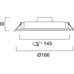 Alasvalo Sylvania SylDownlight, Ø166mm, 16W, värilämpötilasäädettävä (2700–6500K), älyvalaisin, valkoinen