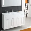 Allas ja allaskaappi Miniclever 1200, 1200x310, valkoinen, kehysovi, sivukaapit yhdellä laatikolla