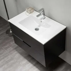 Allaskaappi pesualtaalla Bathlife Glädje, musta, eri kokoja