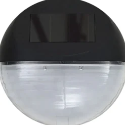 Aurinkoenergia ulkoseinävalaisimet, LED, 12 kpl, pyöreä, musta