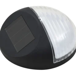 Aurinkoenergia ulkoseinävalaisimet, LED, 12 kpl, pyöreä, musta
