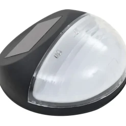 Aurinkoenergia ulkoseinävalaisimet, LED, 12 kpl, pyöreä, musta