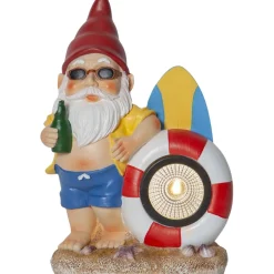 Aurinkokennokoristevalaisin Star Trading Gnomy, 23cm, moniväri