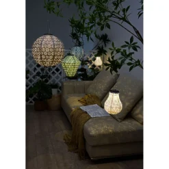 Aurinkokennolyhty Paulmann Pauleen Sunshine Flower, IP44, 3500K, vaaleanvihreä