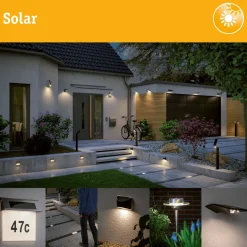 Aurinkokennopöytävalaisin Paulmann Bartja USB-ladattava IP44 2700K himmennettävä
