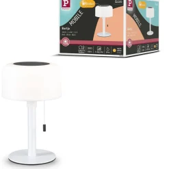 Aurinkokennopöytävalaisin Paulmann Bartja USB-ladattava IP44 2700K himmennettävä