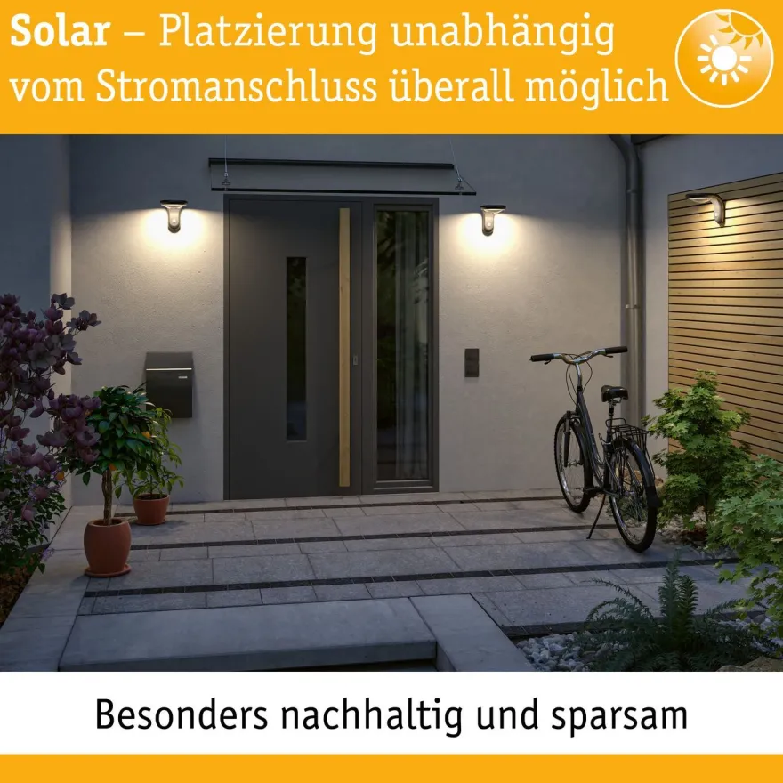 Aurinkokennovalaisin Paulmann Pauleen Solar Pearl, IP44, 2900K, musta