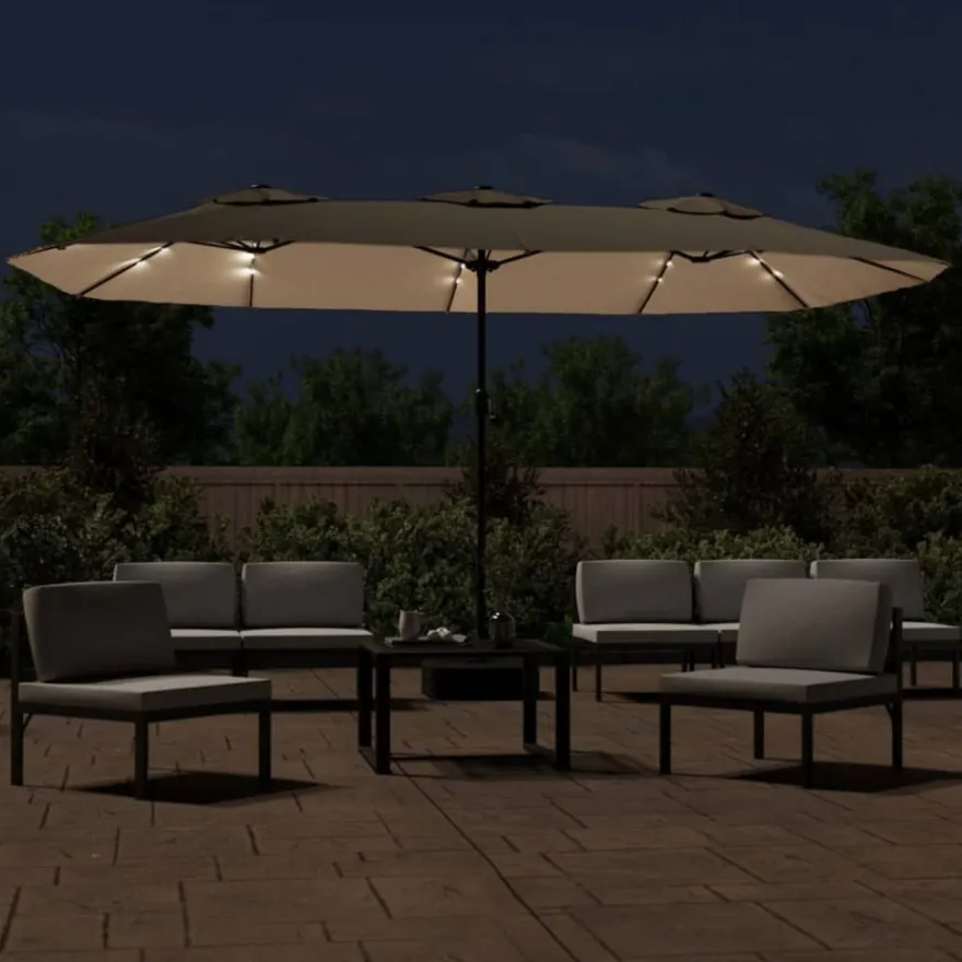 Aurinkovarjo kaksipäinen LED-valot, 449x245 cm, eri värejä (28440)