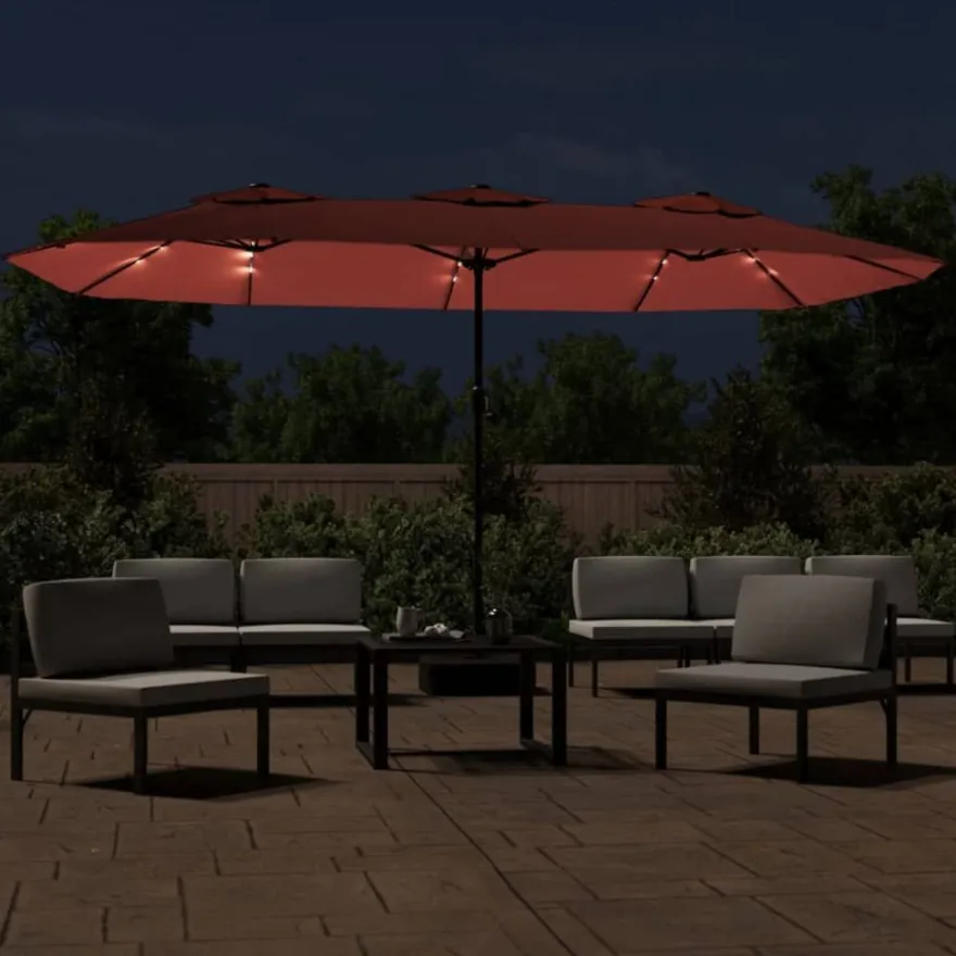 Aurinkovarjo kaksipäinen LED-valot, 449x245 cm, eri värejä (28440)