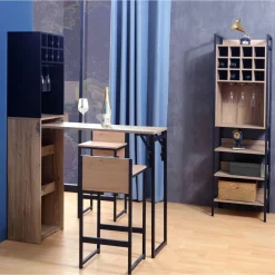Baarikaluste pöydällä Home4You HANNES 44x122(30)xK170 cm, rustiikkinen melamiini, ruskea