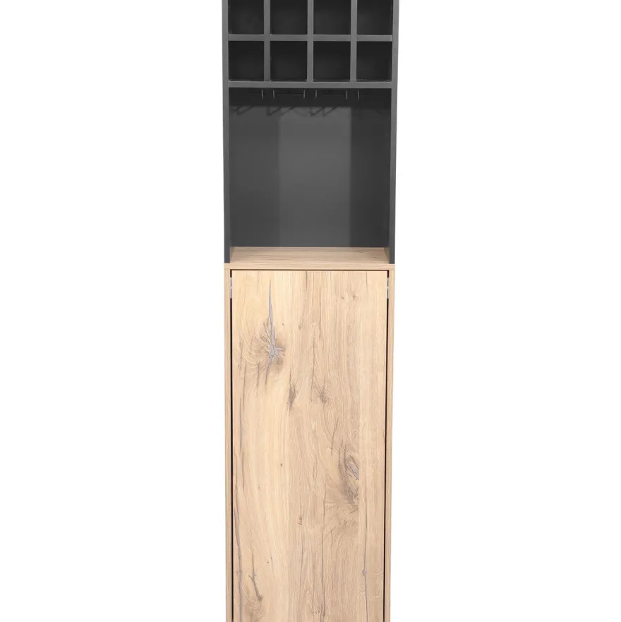 Baarikaluste pöydällä Home4You HANNES 44x122(30)xK170 cm, rustiikkinen melamiini, ruskea