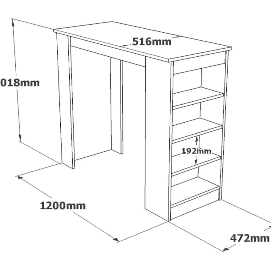 Baaripöytä Linento Furniture ST1, kivikuosi, harmaa
