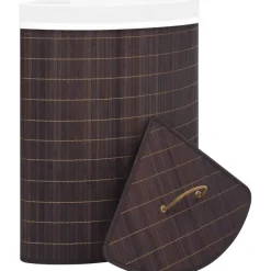 Bambu kulmapyykkikori ruskea 60 l