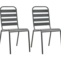 Bistrokalusteryhmä ulkotiloihin 3 osaa, teräs, tummanharmaa