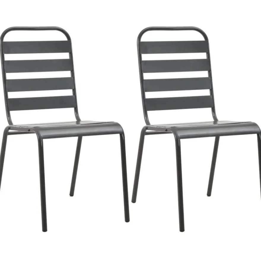 Bistrokalusteryhmä ulkotiloihin 3 osaa, teräs, tummanharmaa