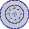 Bistropöytä 60 cm, sininen ja valkoinen mosaiikki