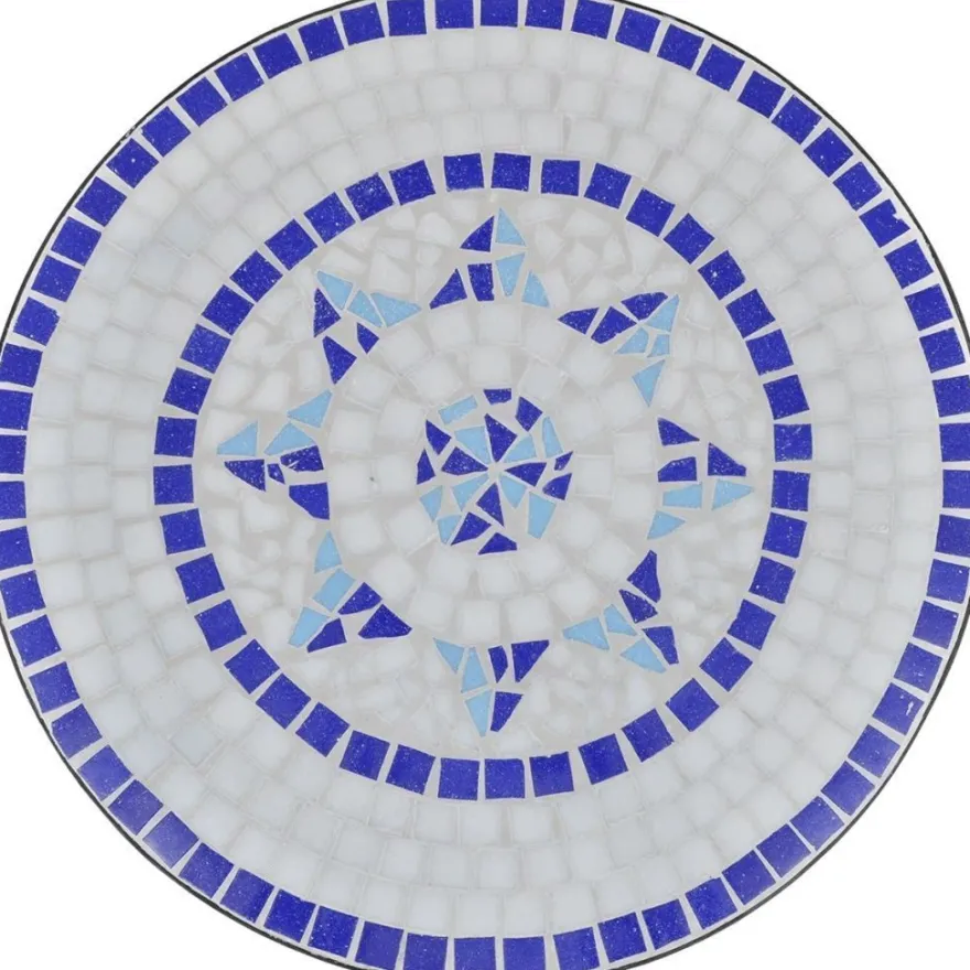 Bistropöytä 60 cm, sininen ja valkoinen mosaiikki