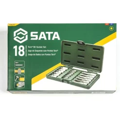 Bitsihylsysarja Sata 1/4"+1/2" TX10-60, 18 osaa, rasiassa