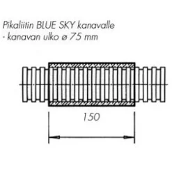 Blue Sky pikaliitin putkelle, 75mm