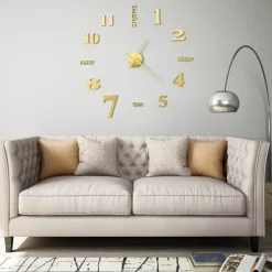 3d-seinäkello moderni muotoilu 100cm xxl kulta
