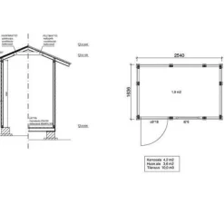 Elementtivarasto Aarni E2b, 2540x1640mm, 4.17m², puuvalmis