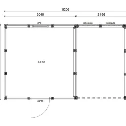 Elementtivarasto Aarni E9M, 5040x3180mm, 16.02m², puuvalmis