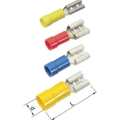 Eristetty lattapistokehylsy A1507FLS punainen 0,5-1,5 mm2 / 6,3