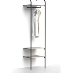 Eteisen säilytysjärjestelmä Mirror Line Nivo, tangolla ja hyllyillä, leveys 60cm, mittatilaus