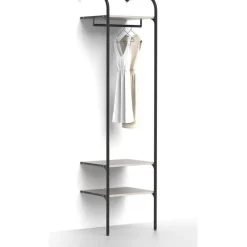 Eteisen säilytysjärjestelmä Mirror Line Nivo, tangolla ja hyllyillä, leveys 60cm, mittatilaus