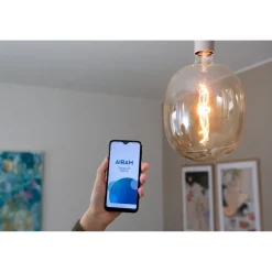 Filamenttilamppu Airam SmartHome SPIRAL FILAMENT, 4.9W, E27, 380lm, 1800-3000K, amber