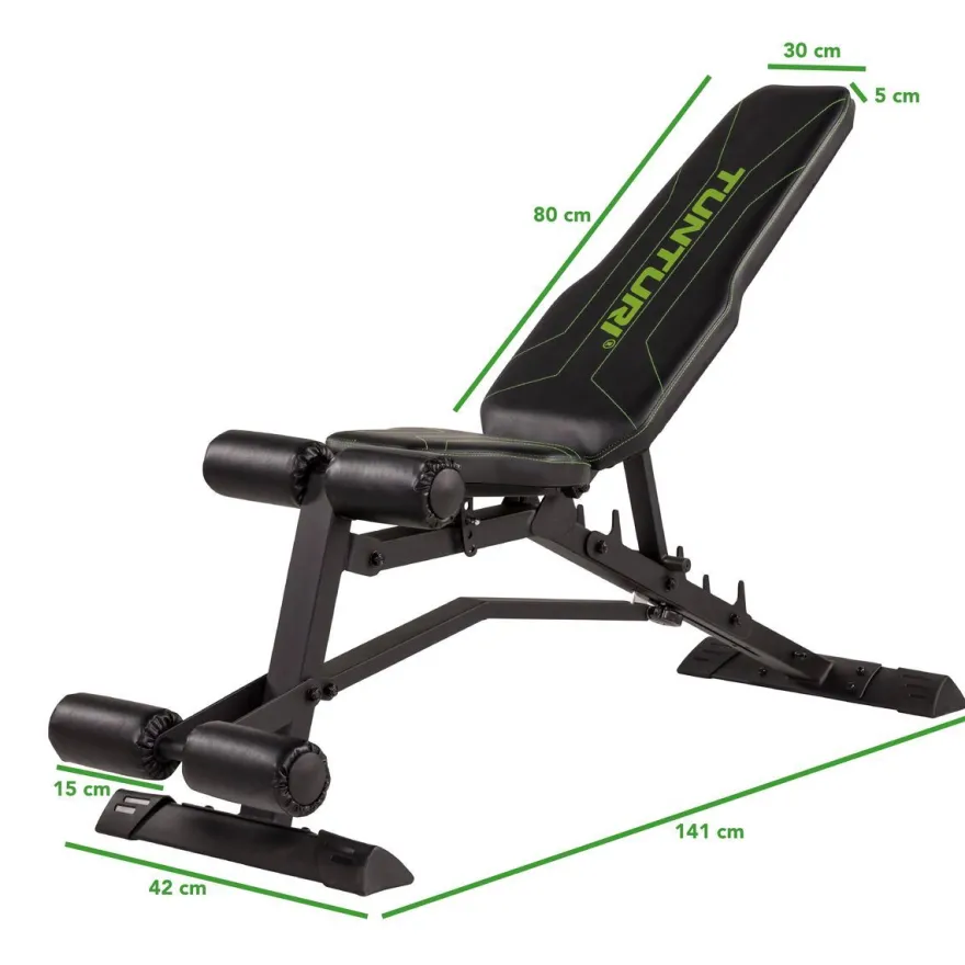 Harjoittelupenkki Tunturi UB80 Utility Bench, kokoontaitettava, max.150kg