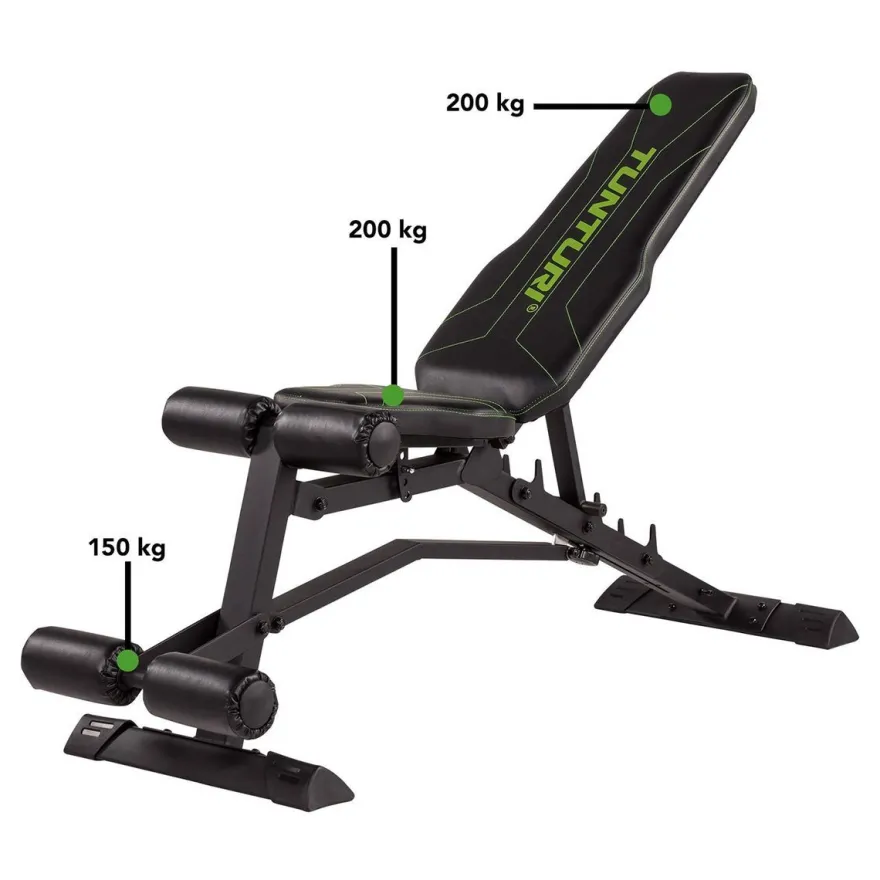 Harjoittelupenkki Tunturi UB80 Utility Bench, kokoontaitettava, max.150kg