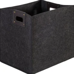 Huopalaatikko Home4You MAX FELT-4 28x22x28 cm, tummanharmaa, kahvoilla