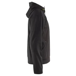 Huppari Blåkläder 3363 vetoketjulla, musta/keltainen