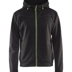 Huppari Blåkläder 3363 vetoketjulla, musta/keltainen